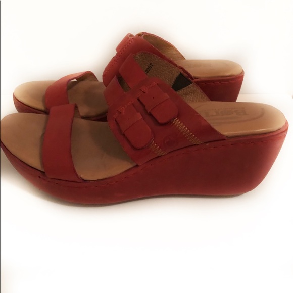 Born Shoes - RARE Born Red leather Sandals Size 8